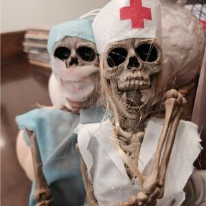 Skeleton Doctor and Nurse decor